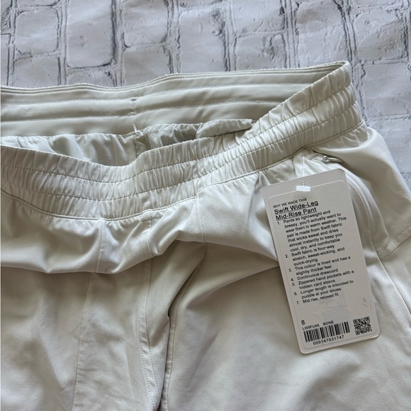 NWT Lululemon Swift Mid Rise Wide Leg Pant lined color Bone size 8 - Picture 9 of 11